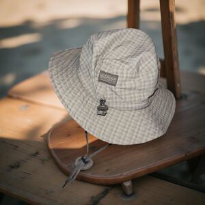 OR Outdoor Research Size Medium 3-6Y Boonie Bucket Sun Hat Gray Tan Check Plaid